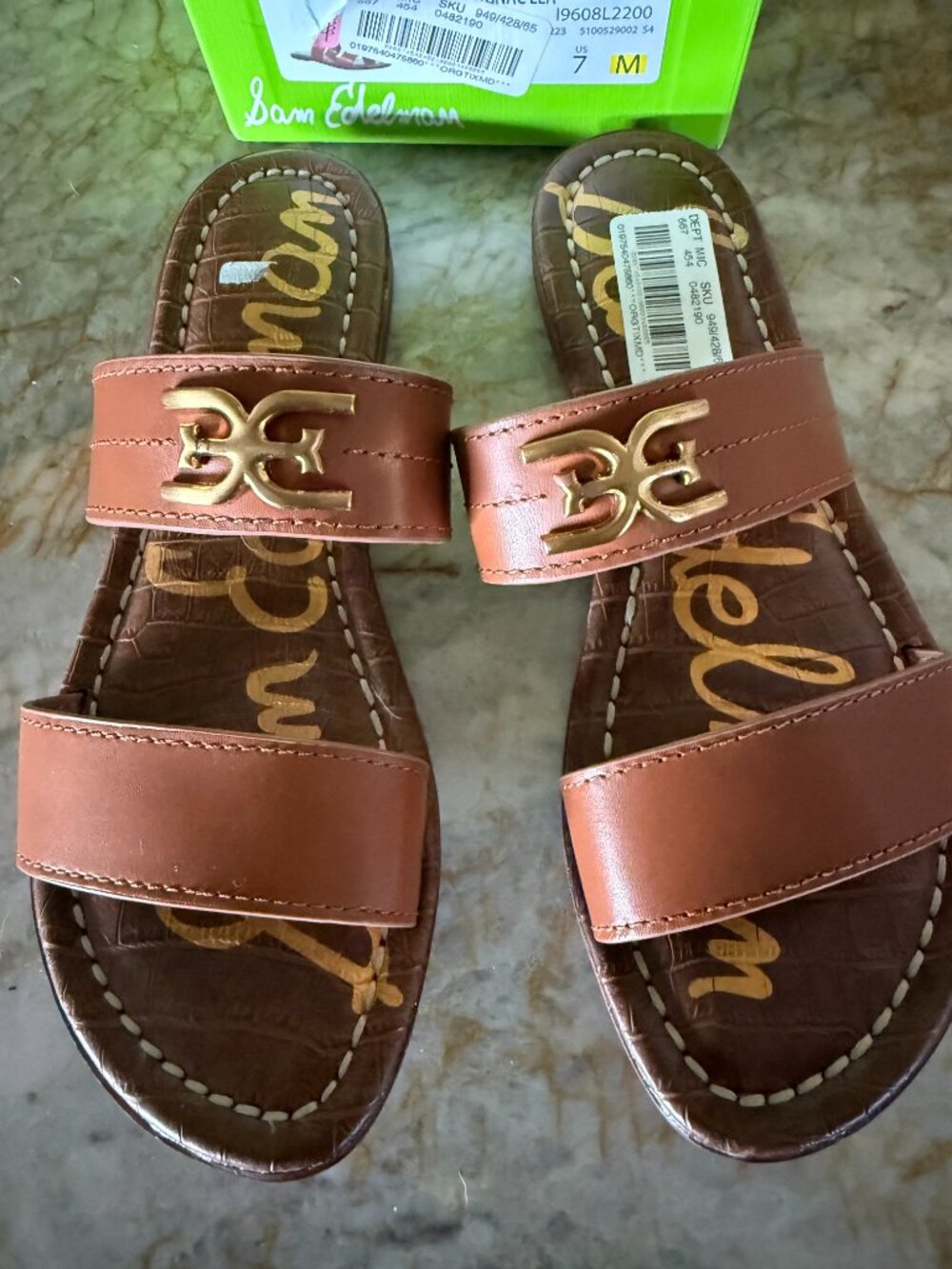 Sam Edelman Gilles Leather Slide Sandals NWT Size 7